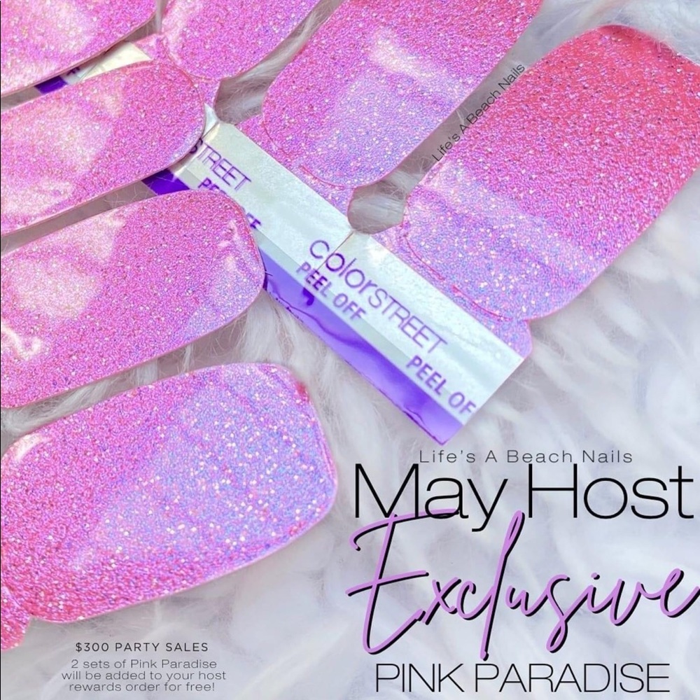 Rare Retired Beautiful Pink Paradise! Lots of shine! Colorstreet
